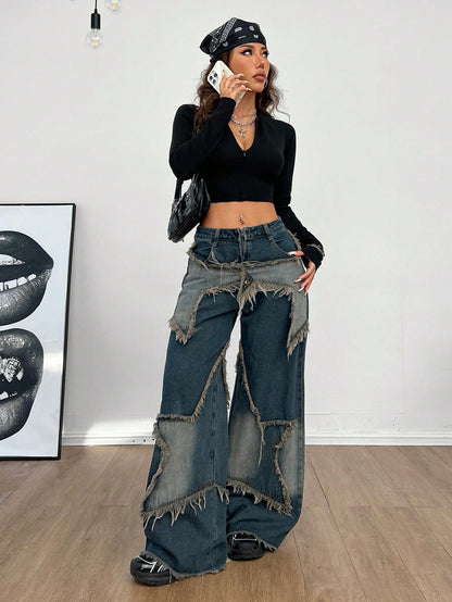 SHEIN Coolane Top negra con cremallera y tejido de gofre tipo body corto para mujer, uso urbano
