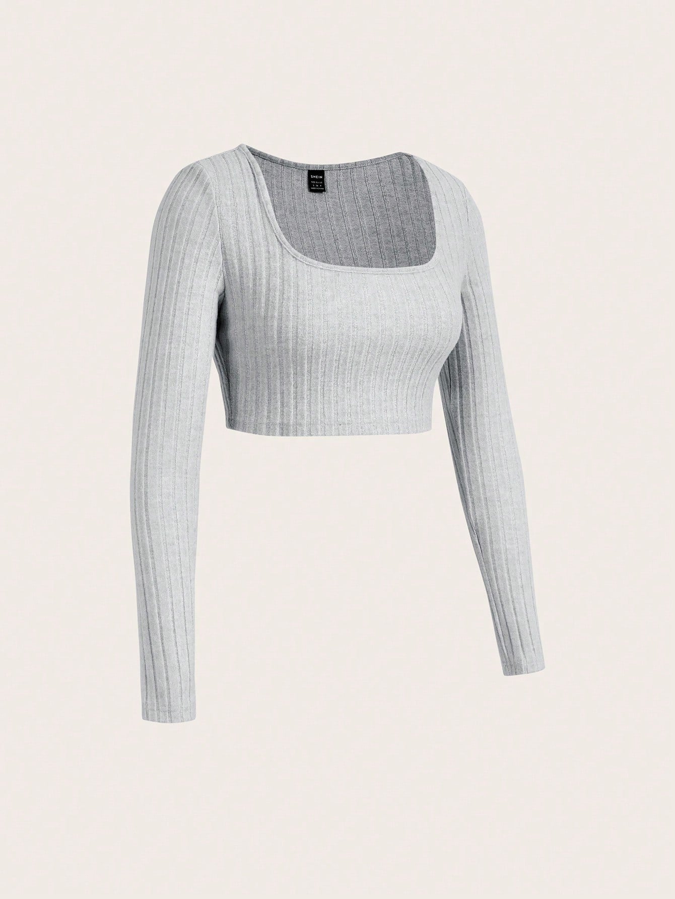 SHEIN EZwear Camiseta básica de mujer de punto multicolor, ajustada