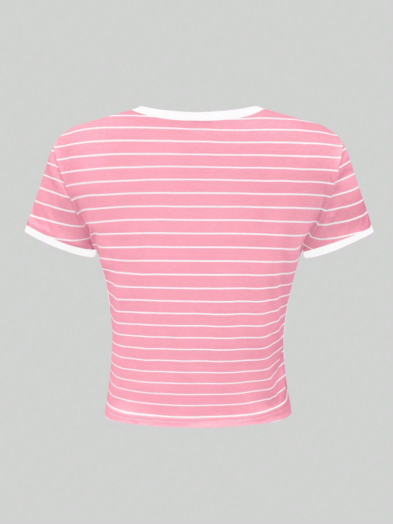 SHEIN EZwear Camiseta corta estampada con cuello redondo para bebé, camisetas gráficas Tops para mujeres