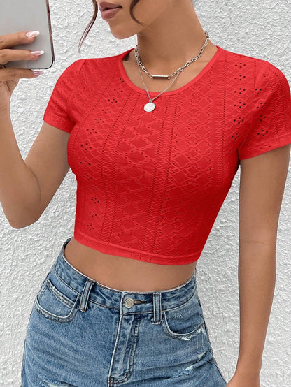 SHEIN EZwear Camiseta crop con cordón trasero