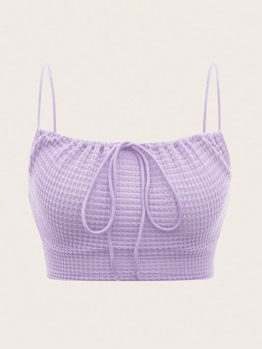 SHEIN EZwear Camiseta de tirantes para mujeres de punto en unicolor para el verano