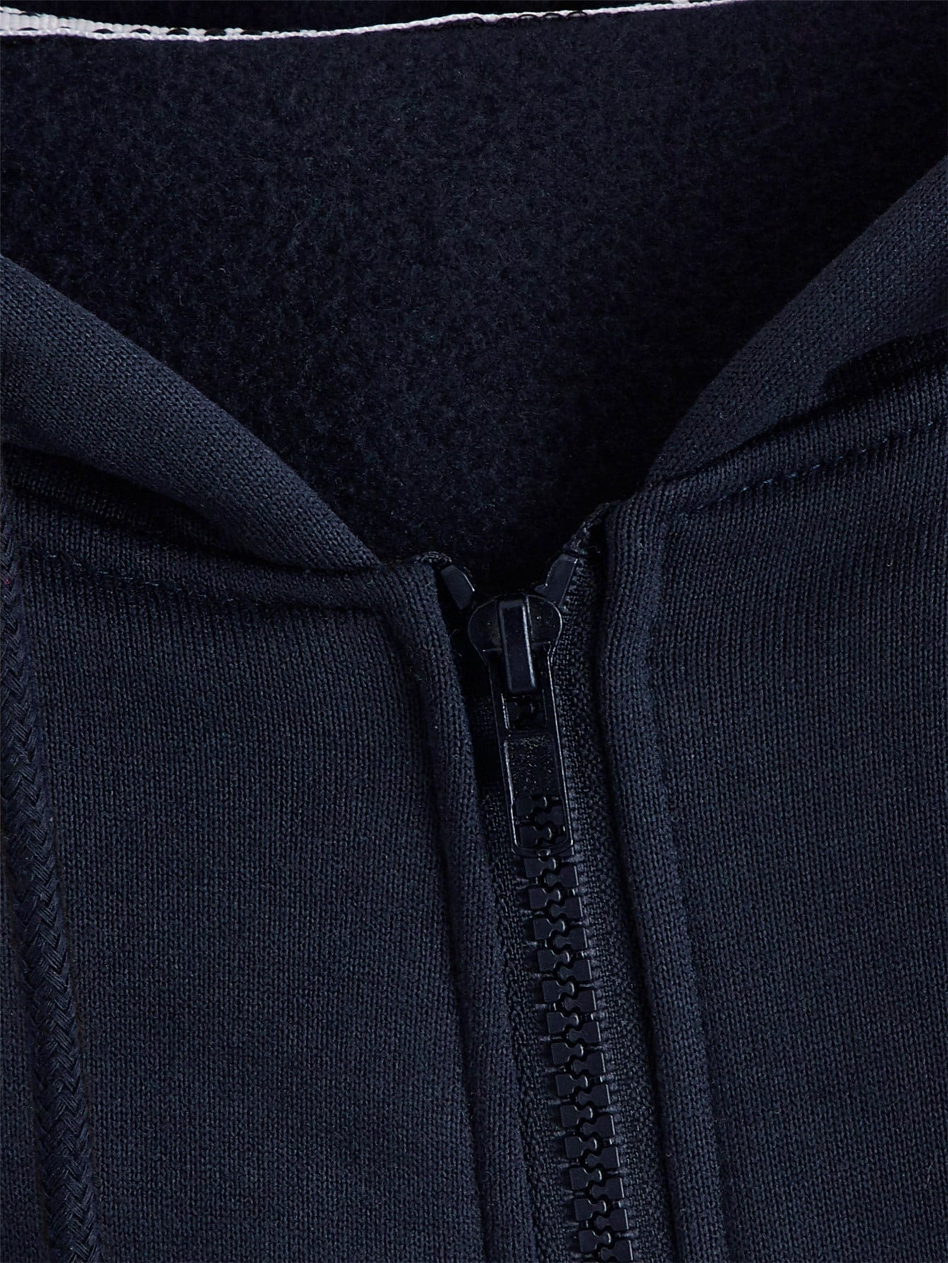 SHEIN EZwear Capucha con cremallera de hombros caídos con cordón con forro térmico