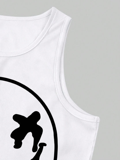 SHEIN EZwear Chaleco Sin Mangas De Mujer Con Estampado De Emojis