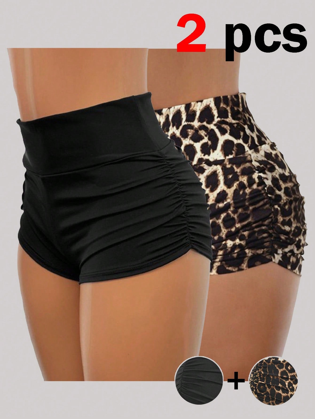 SHEIN EZwear Mallas ajustadas de ciclismo de punto multicolor para mujer