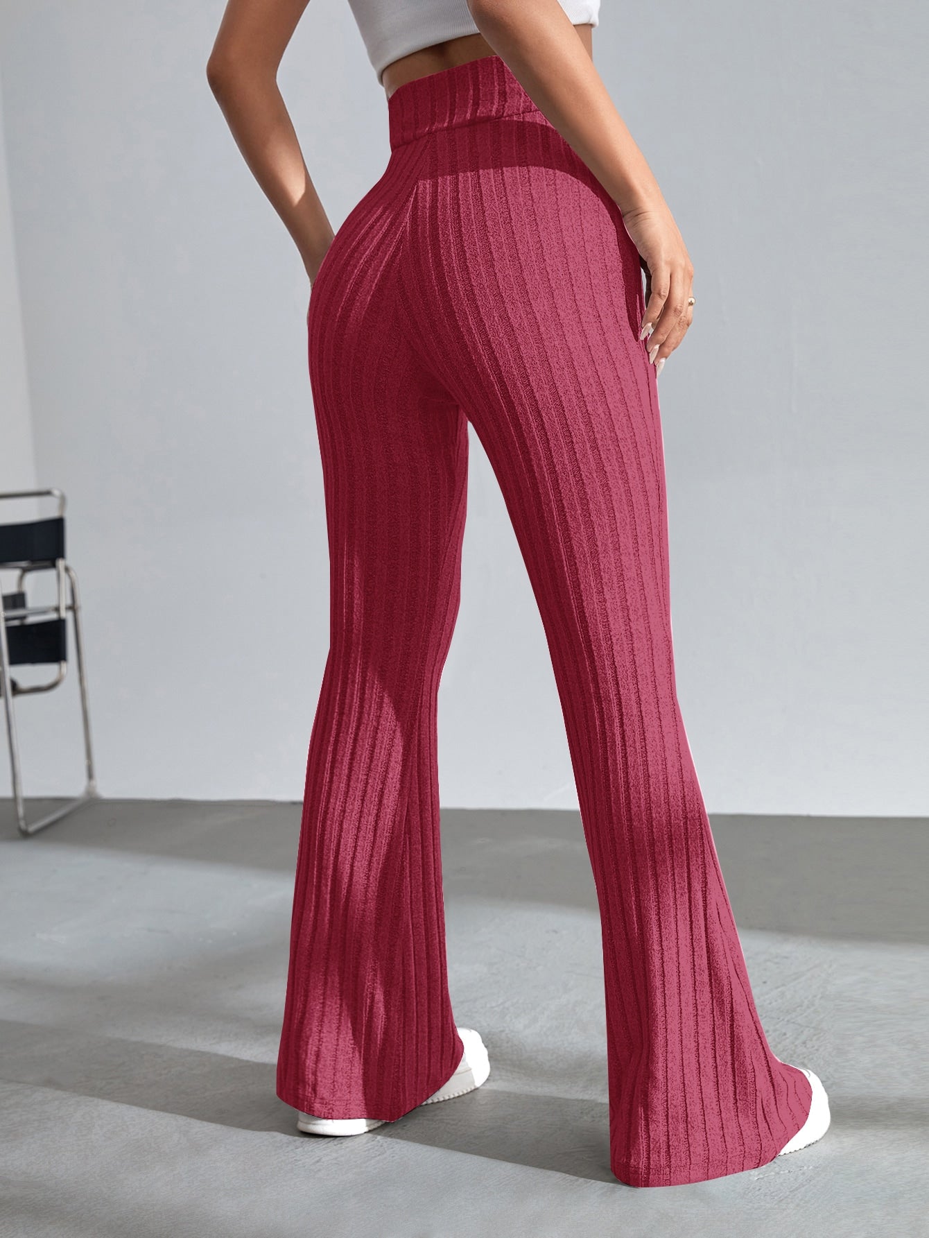 SHEIN EZwear Pantalones acampanados unicolor