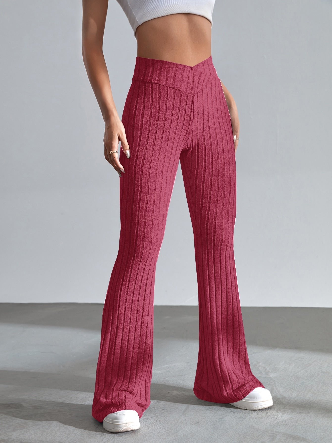 SHEIN EZwear Pantalones acampanados unicolor