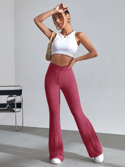 SHEIN EZwear Pantalones acampanados unicolor