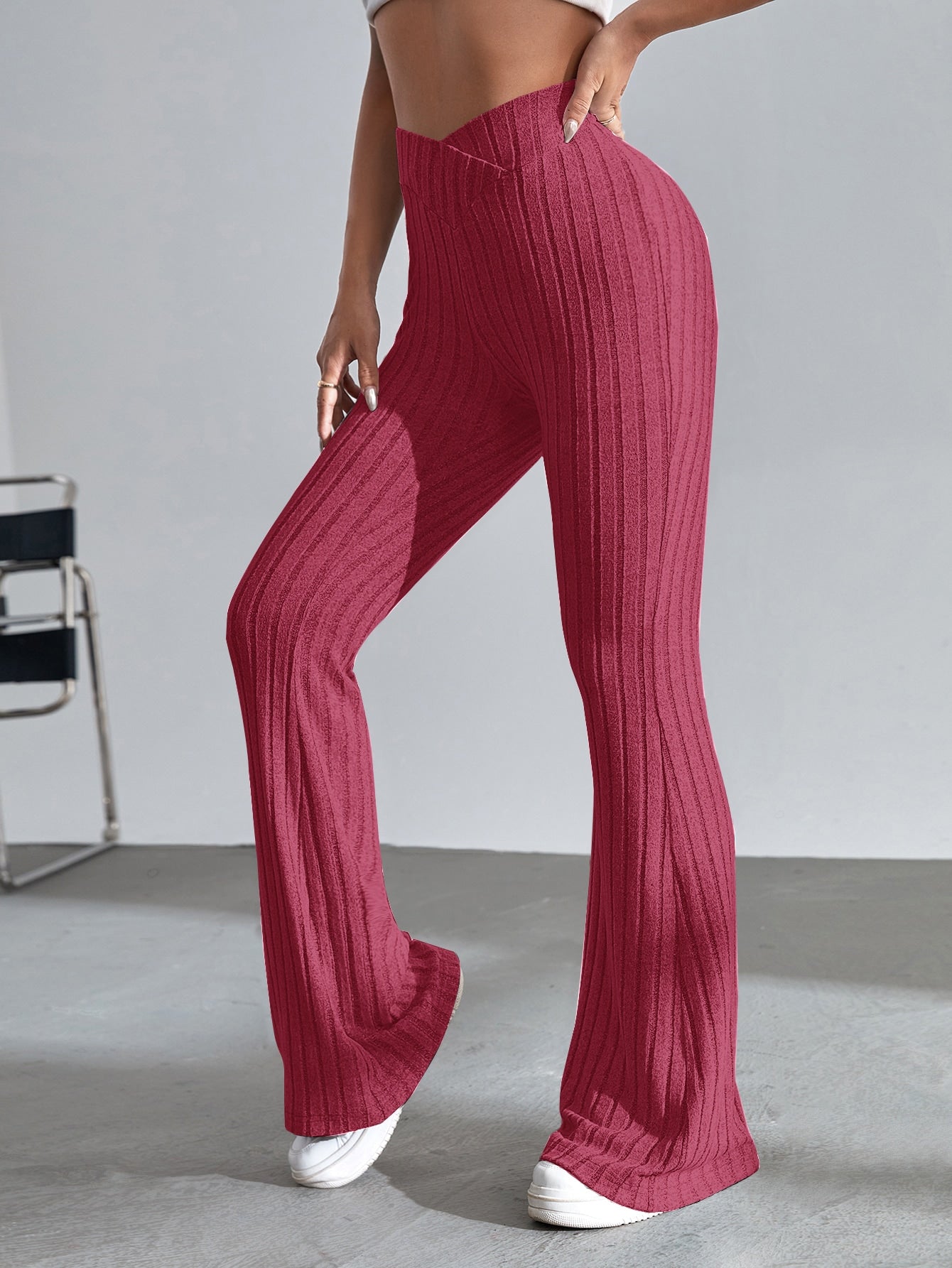 SHEIN EZwear Pantalones acampanados unicolor