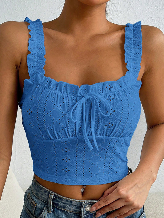 SHEIN EZwear Top apretado de punto simple y diario en unicolor para mujer