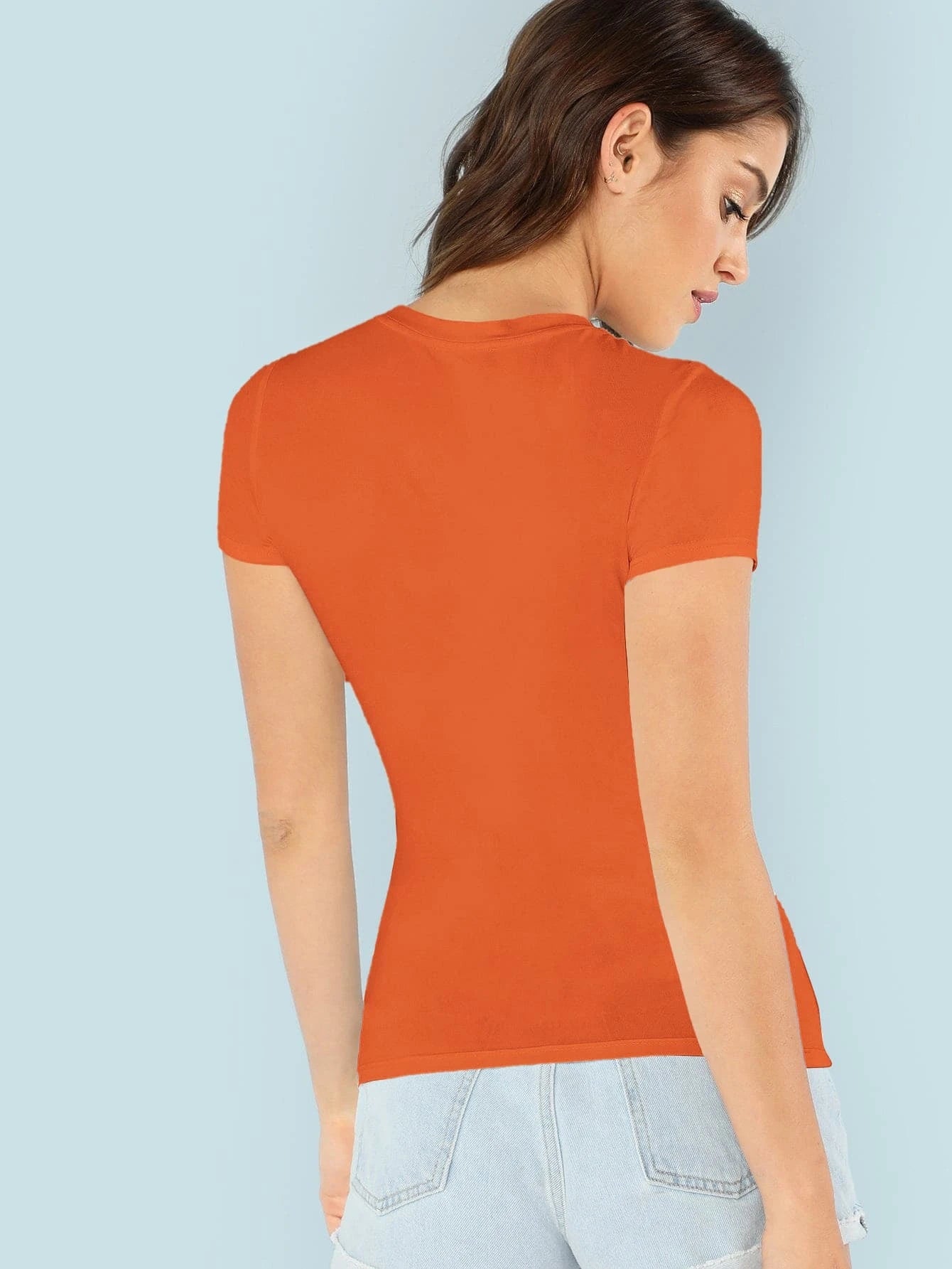 SHEIN Essnce Camiseta unicolor ajustada