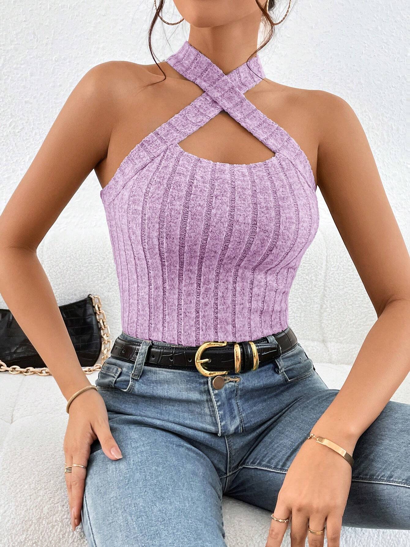 SHEIN Essnce Top halter cruzado