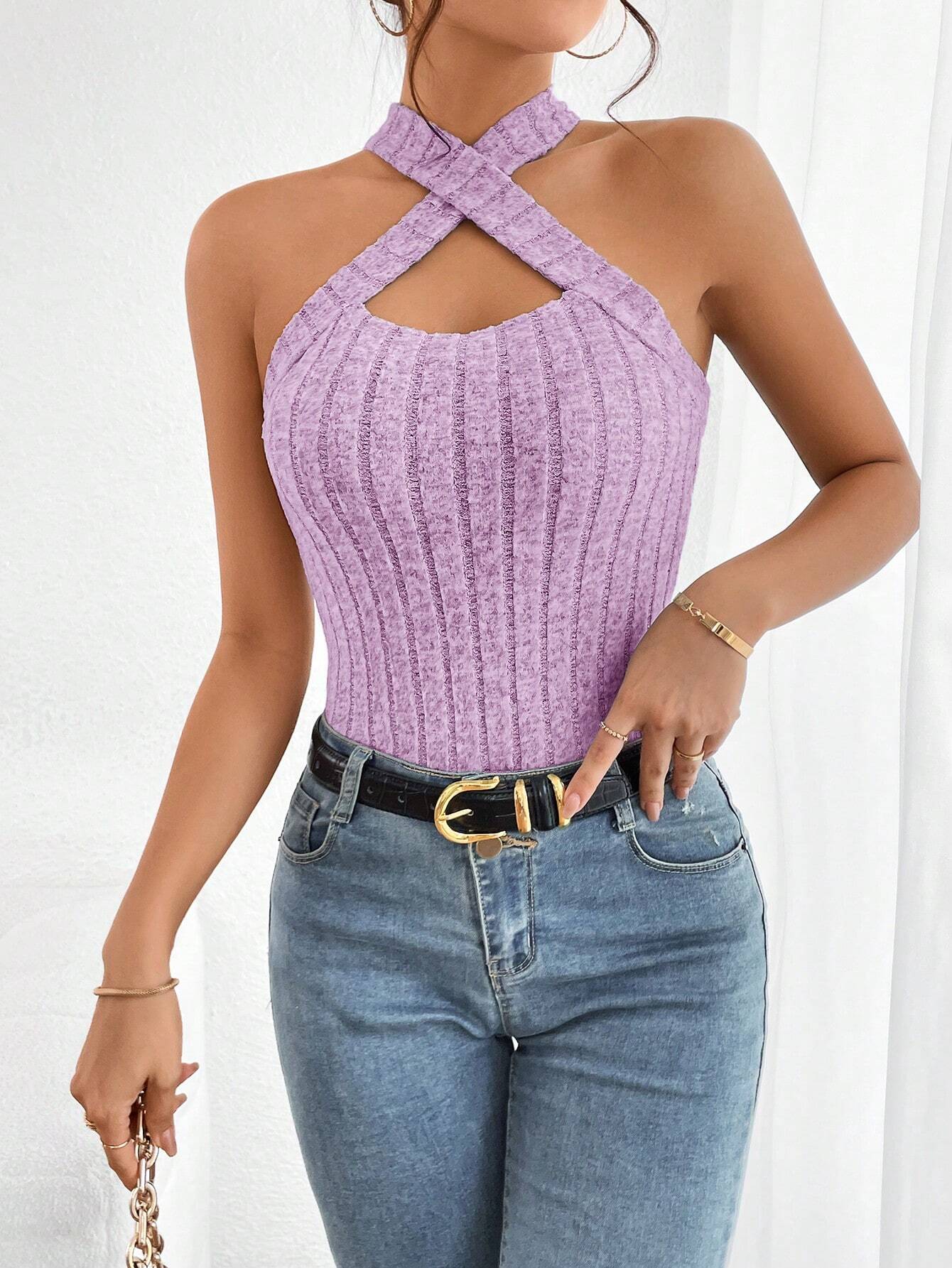 SHEIN Essnce Top halter cruzado