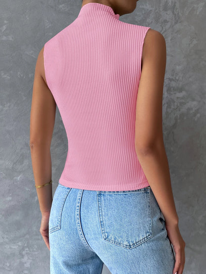 SHEIN Essnce Top tank de cuello alto tejido de canalé