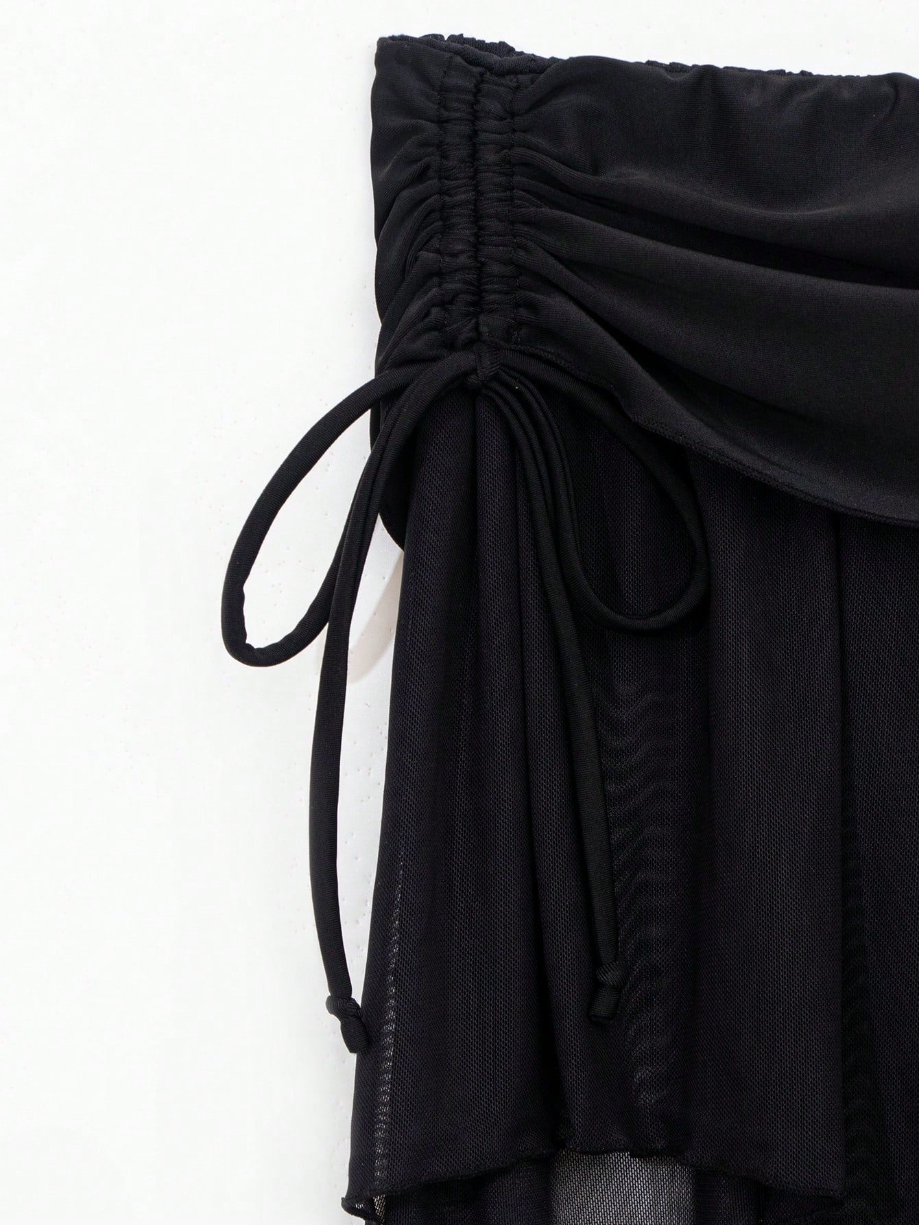 SHEIN Falda pareo asimétrica con cordón y tejido de malla sexy para mujer, nuevo lanzamiento de verano