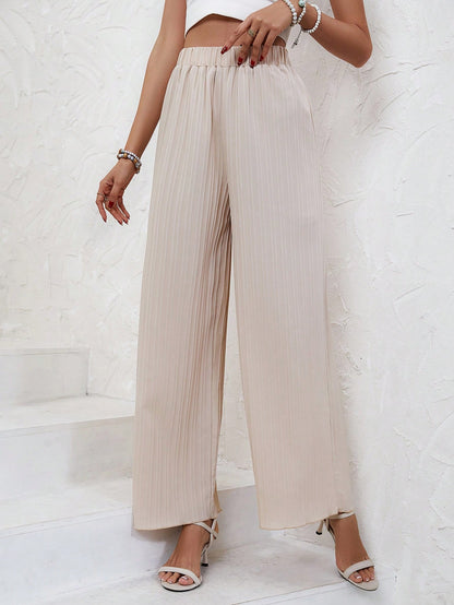 SHEIN Frenchy Pantalones de pierna ancha unicolor