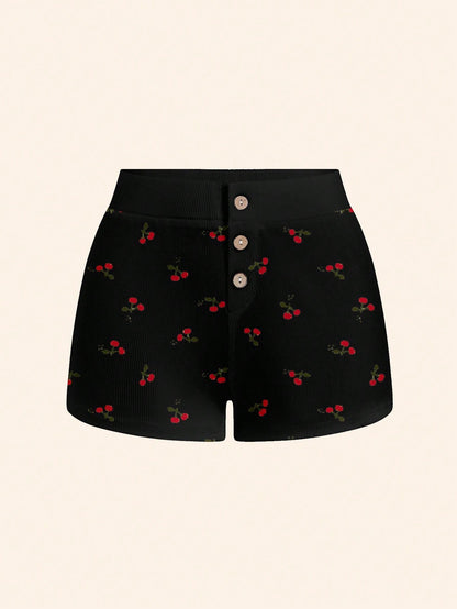 SHEIN ICON Short cómodo con corte abierto para uso en el hogar para mujer