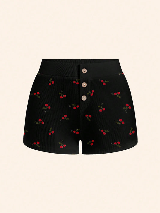 SHEIN ICON Short cómodo con corte abierto para uso en el hogar para mujer