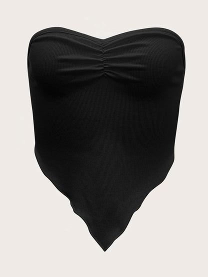 SHEIN ICON Top bandeau fruncido delantero