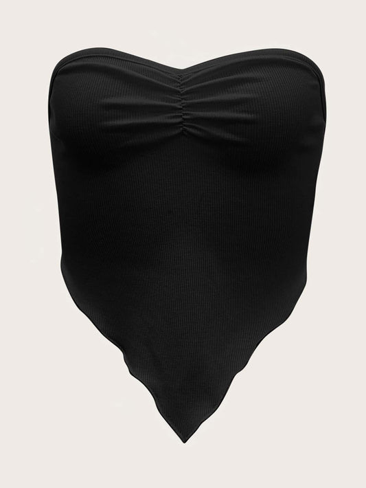 SHEIN ICON Top bandeau fruncido delantero