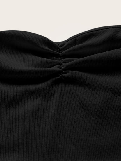 SHEIN ICON Top bandeau fruncido delantero
