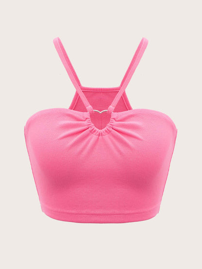 SHEIN ICON Top de tirantes con diseño de aro de corazón