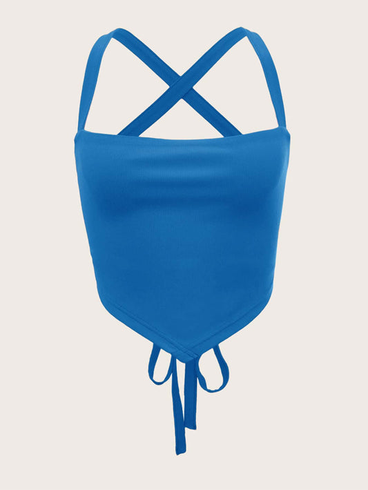 SHEIN ICON Top de tirantes moda de dopamina con cordón tejido de canalé
