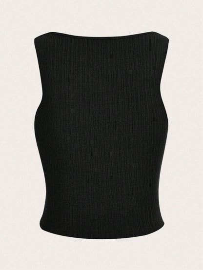 SHEIN ICON Top tank unicolor fruncido