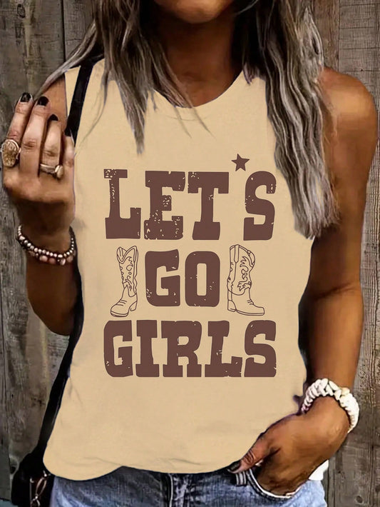 SHEIN LUNE Top de tanque sin mangas estampado de estilo simple para uso diario de mujeres