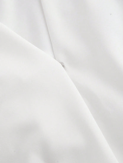 SHEIN MOD Camisa blanca de un hombro con lazo al frente, camisa sexy, ropa de vacaciones, camisa de verano, ropa para el Día de San Valentín, ropa de campo, ropa de playa
