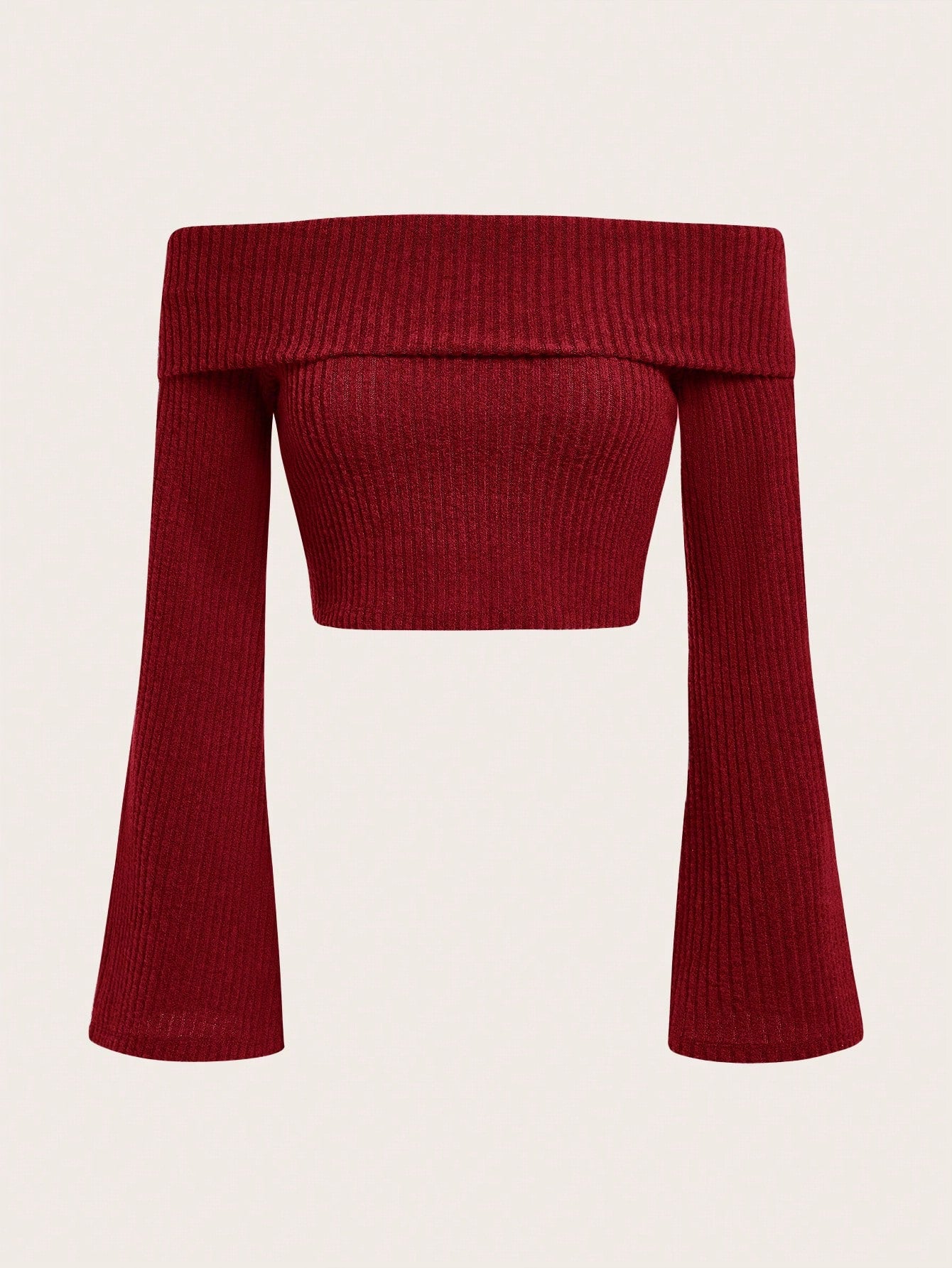 SHEIN MOD Camiseta corta con hombros descubiertos y dobladillo