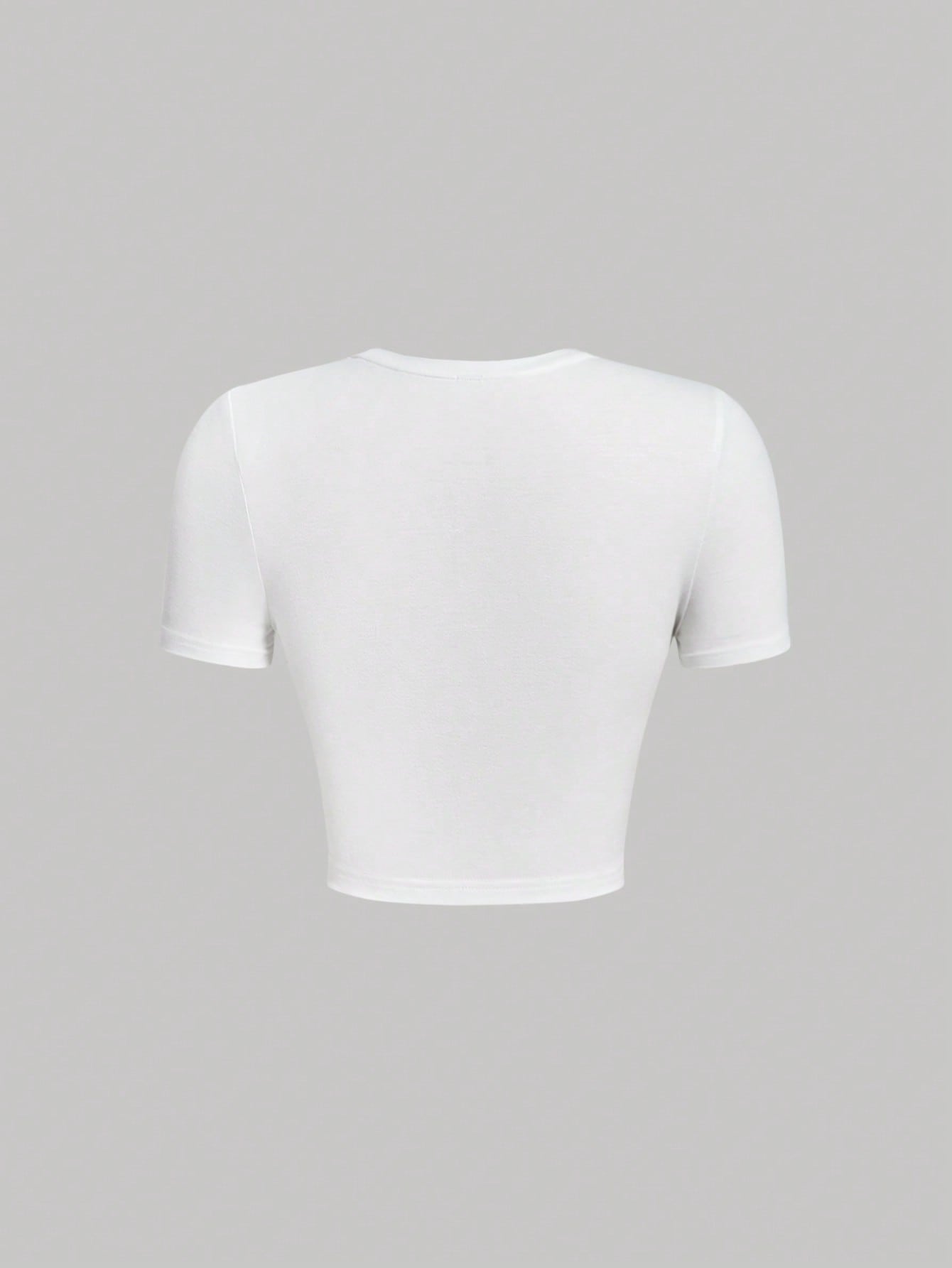 SHEIN MOD Camiseta crop fresa & con estampado de letra