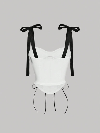 SHEIN MOD Camiseta de tirantes cruzados de moda para mujer, de verano