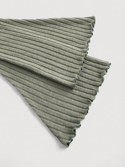 SHEIN MOD Camiseta verde con nudo delantero, camiseta de mujer para otoño e invierno, camiseta casual para regreso a clases, camiseta para mujer de negocios casuales, camiseta de maestra