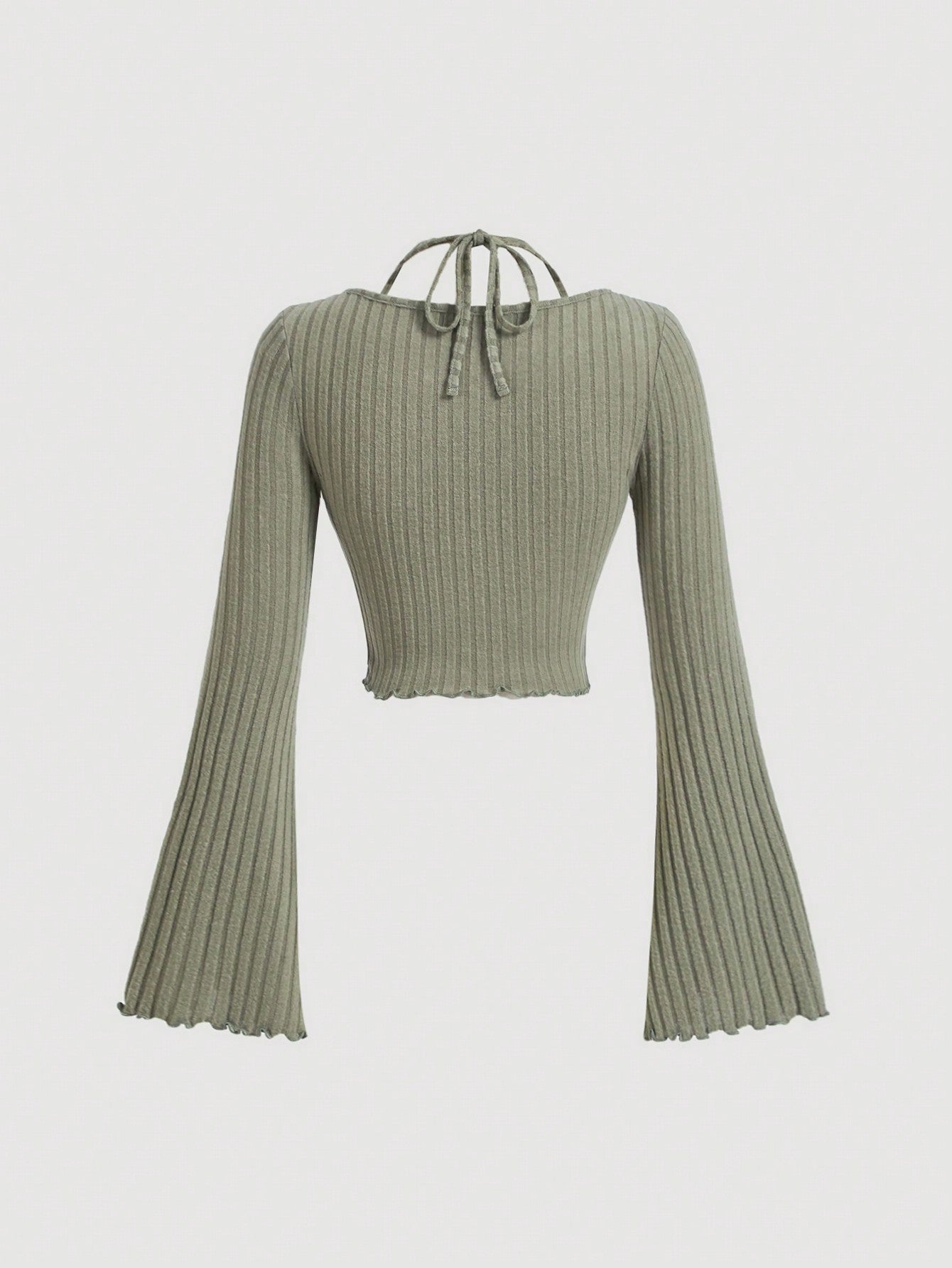 SHEIN MOD Camiseta verde con nudo delantero, camiseta de mujer para otoño e invierno, camiseta casual para regreso a clases, camiseta para mujer de negocios casuales, camiseta de maestra