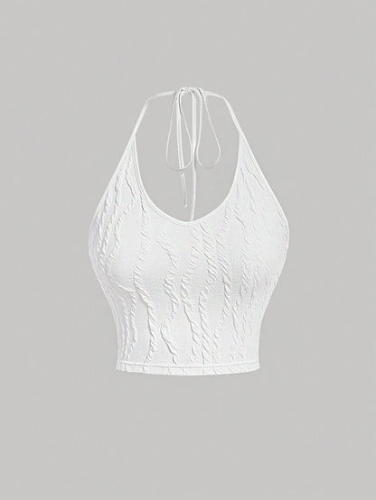 SHEIN MOD Camisola De Mujer De Cuello Halter De Color Sólido