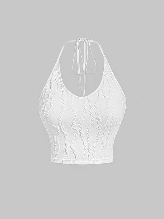 SHEIN MOD Camisola De Mujer De Cuello Halter De Color Sólido