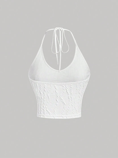 SHEIN MOD Camisola De Mujer De Cuello Halter De Color Sólido
