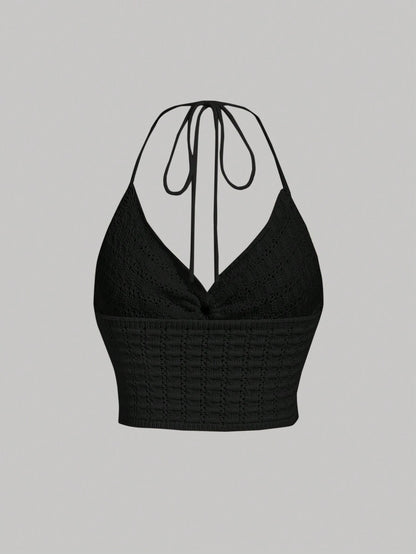 SHEIN MOD Chaleco tejido de punto simple para mujer en unicolor