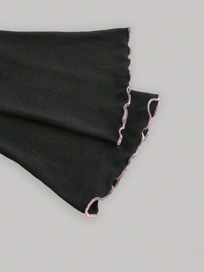 SHEIN MOD Cárdigan ligero de manga larga con color contrastante, Halloween para mujeres