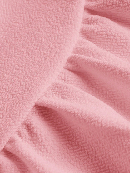 SHEIN MOD Falda De Verano Con Volantes Y Cintura Alta Para Mujer, Dobladillo Asimétrico Y Color Sólido