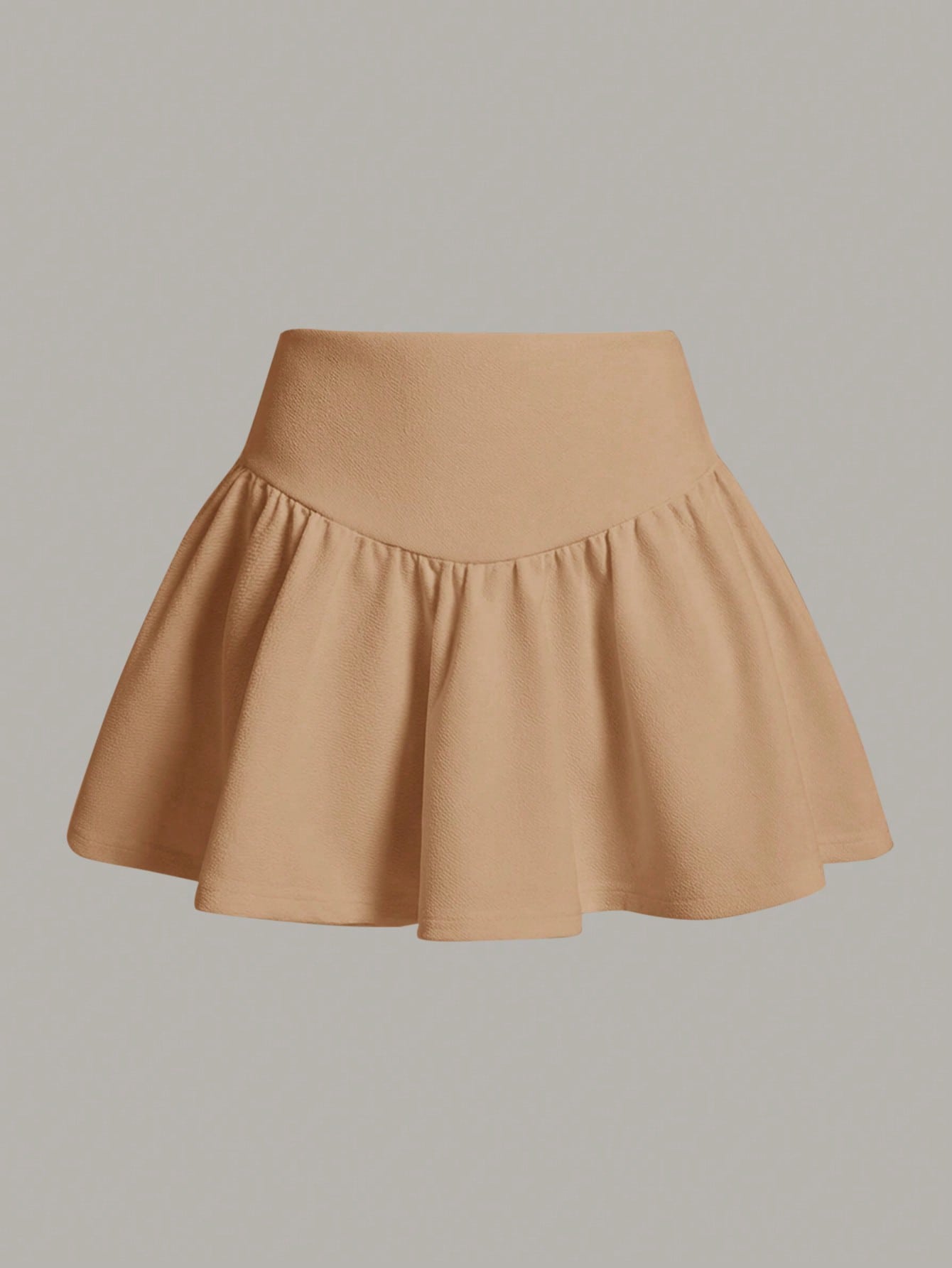 SHEIN MOD Minifalda negra con cintura ancha sólida y dobladillo con volante