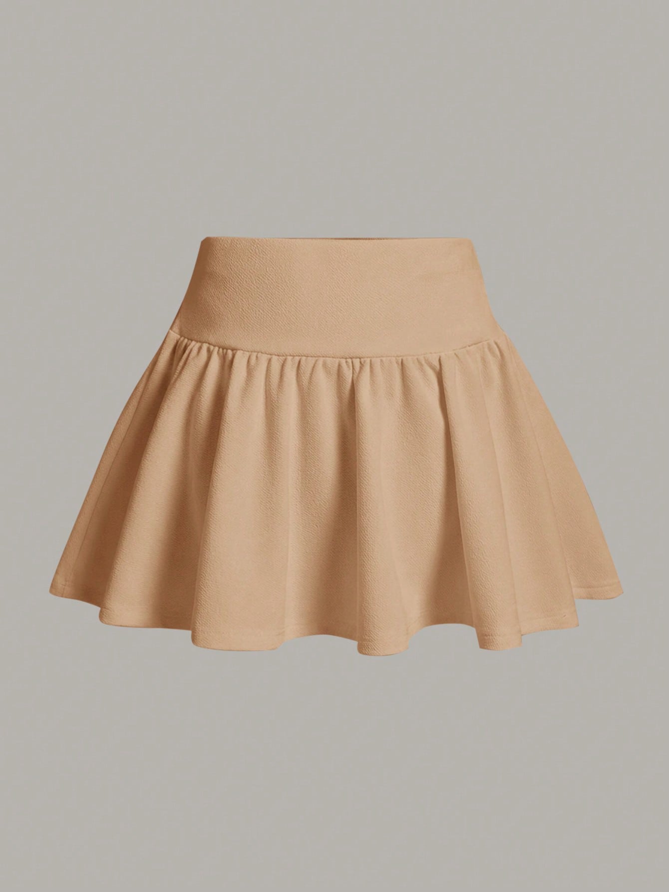 SHEIN MOD Minifalda negra con cintura ancha sólida y dobladillo con volante