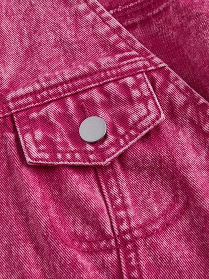 SHEIN MOD Mujeres chaqueta y abrigo de mezclilla sin mangas con escote en V y botones delanteros de unicolor