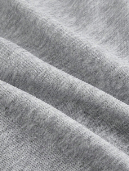 SHEIN MOD Sudadera holgada de manga larga con cuello en V, decoración de encaje y lazo, color gris, para otoño/invierno