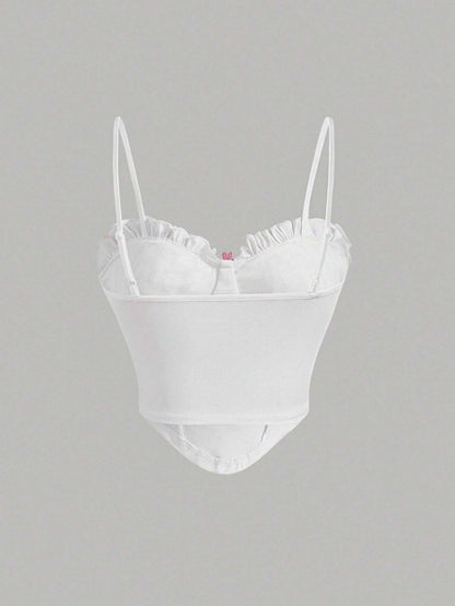 SHEIN MOD Top de tirantes bustier aplique fruncido