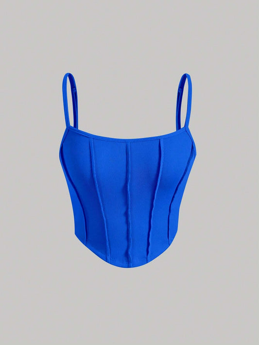 SHEIN MOD Top de tirantes unicolor bajo pañuelo