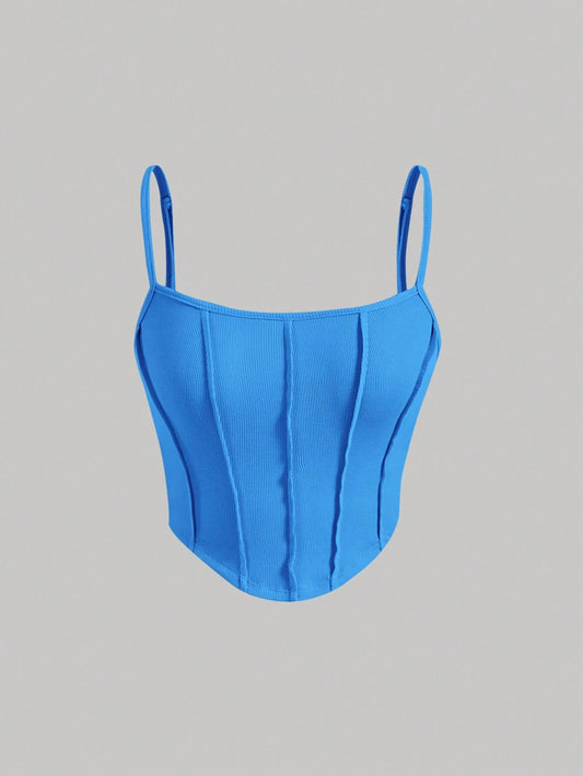 SHEIN MOD Top de tirantes unicolor con costura detalle