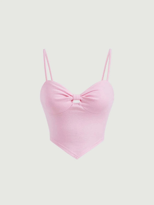 SHEIN MOD Top de tirantes unicolor pecho con fruncido