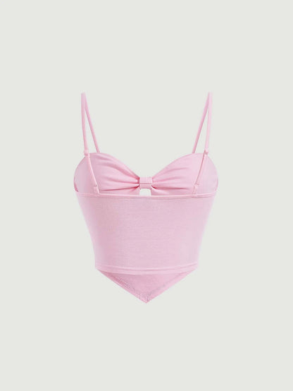 SHEIN MOD Top de tirantes unicolor pecho con fruncido
