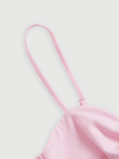 SHEIN MOD Top de tirantes unicolor pecho con fruncido
